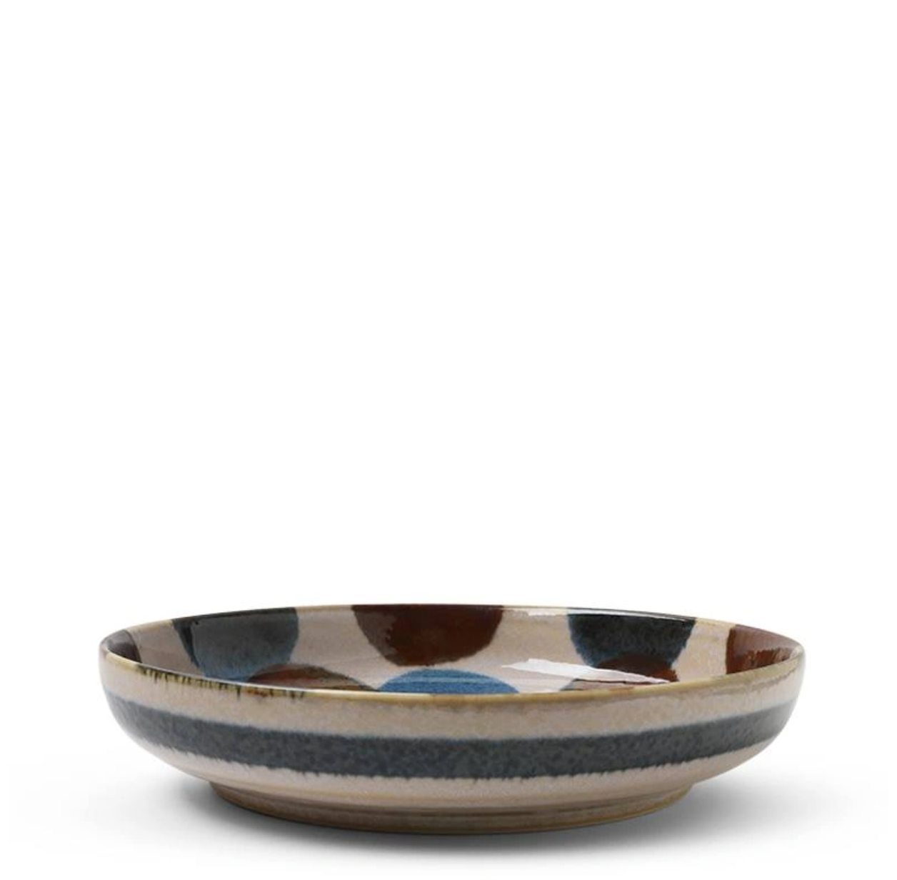 Rustic Circles Shallow Bowl
