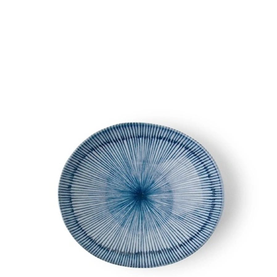 Blue Aura Oval Bowl