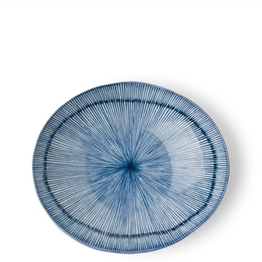 Blue Aura Oval Bowl