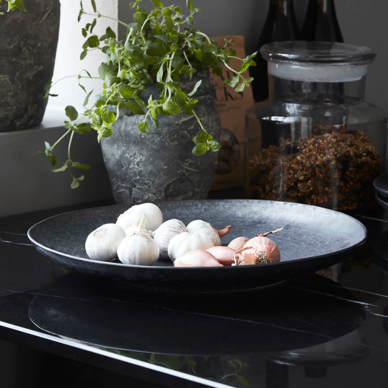 Pion Black Serving Dish