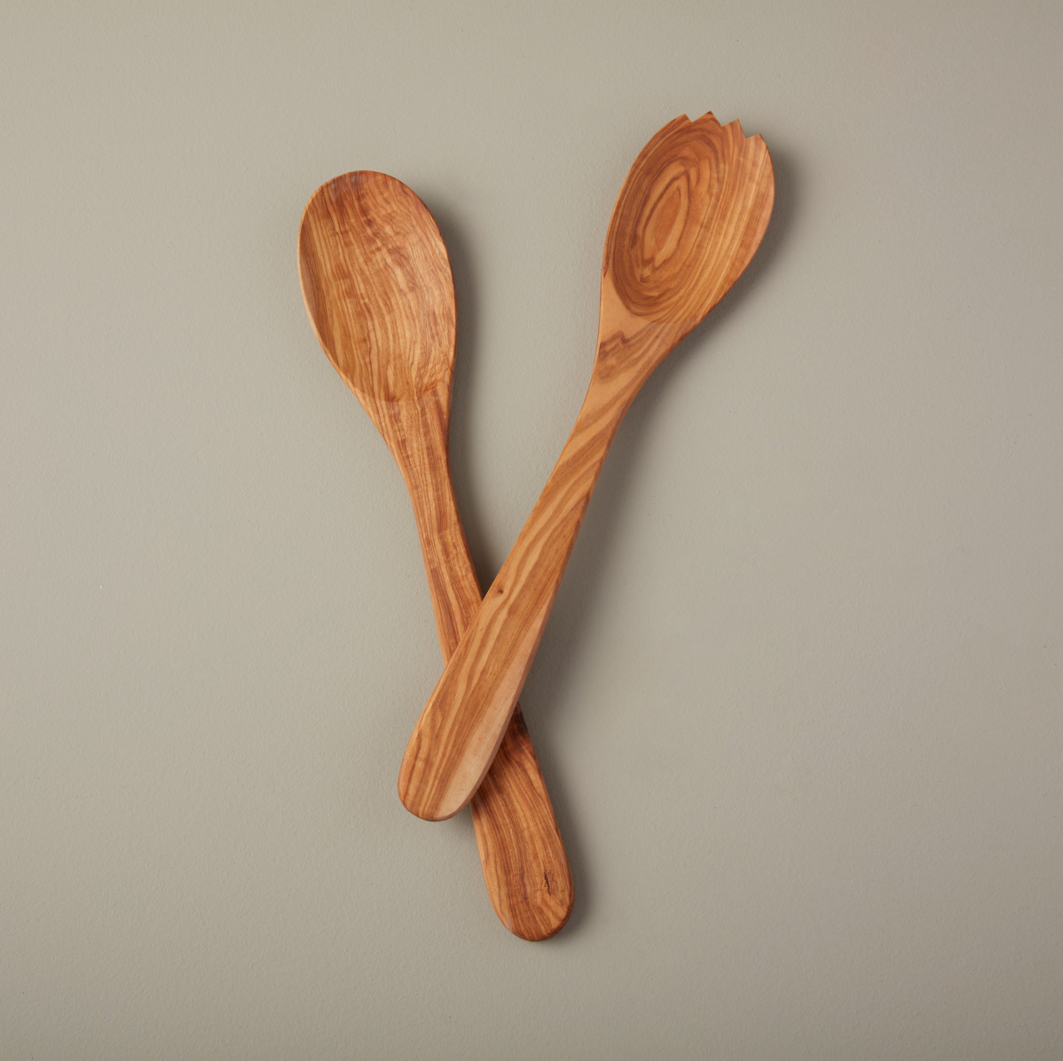 Serving Set in Olive Wood, Set of 2