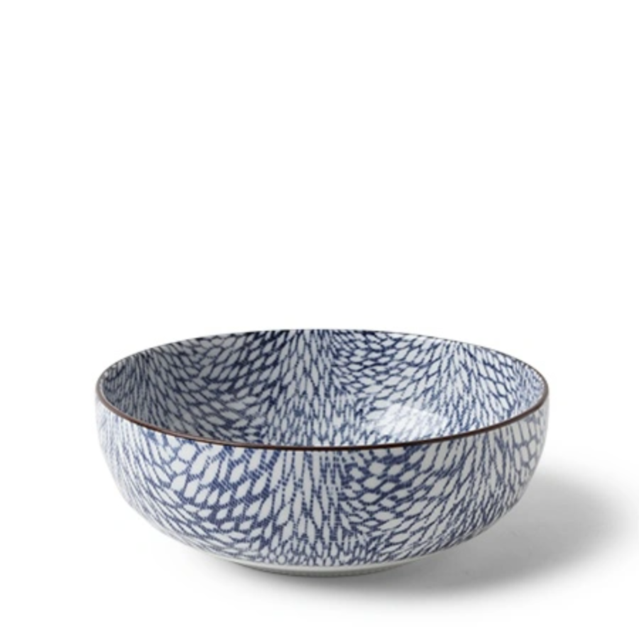 Blue Mums Wide Bowl