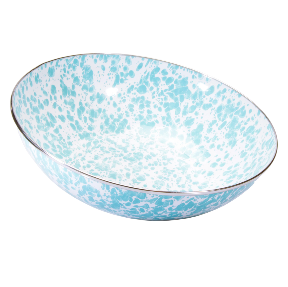 Sea Glass Enamel Serving Bowl