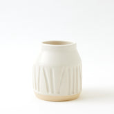 Small Alabaster Satin Carved Vase
