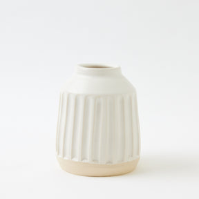 Small Alabaster Satin Carved Vase