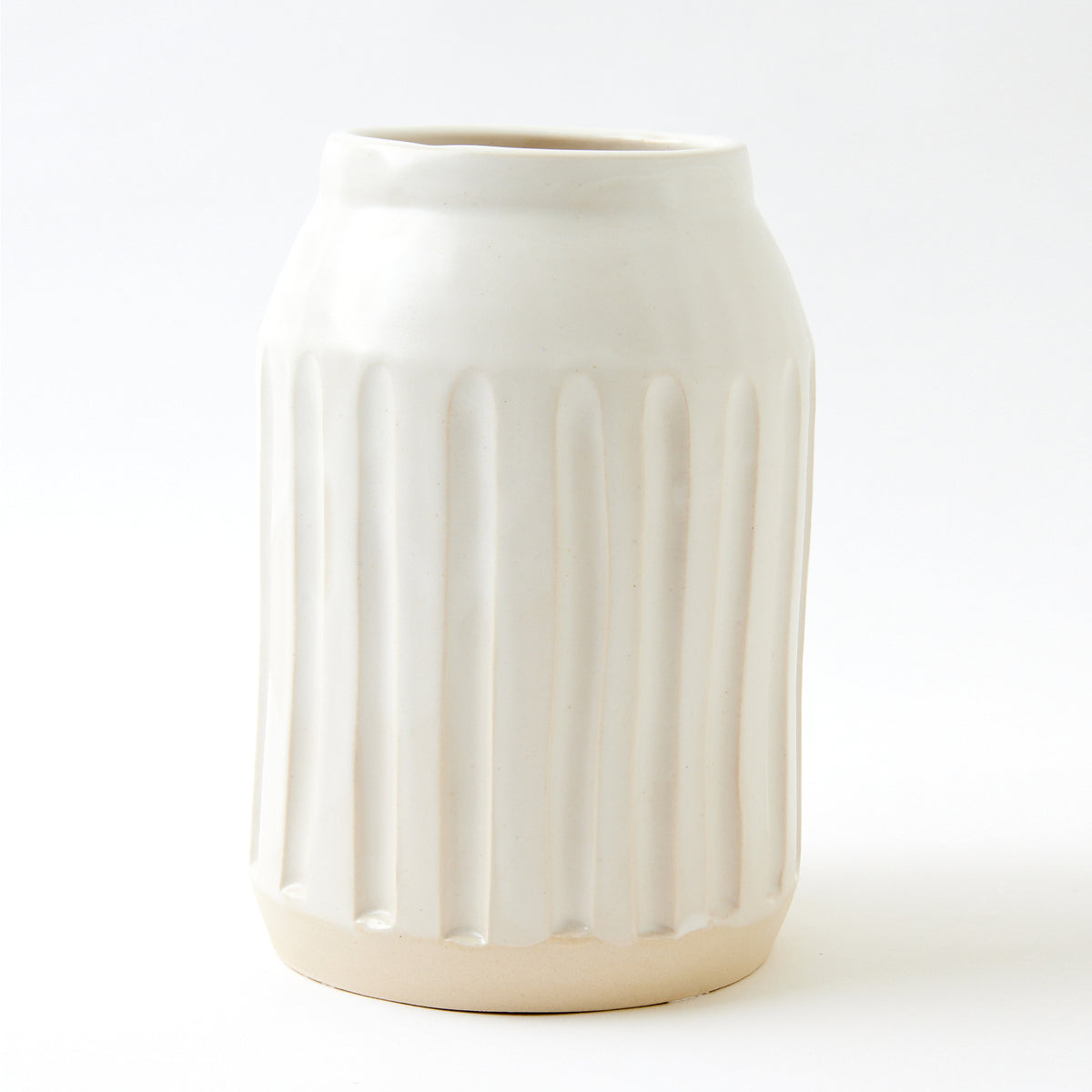 Tall Alabaster Satin Carved Vase