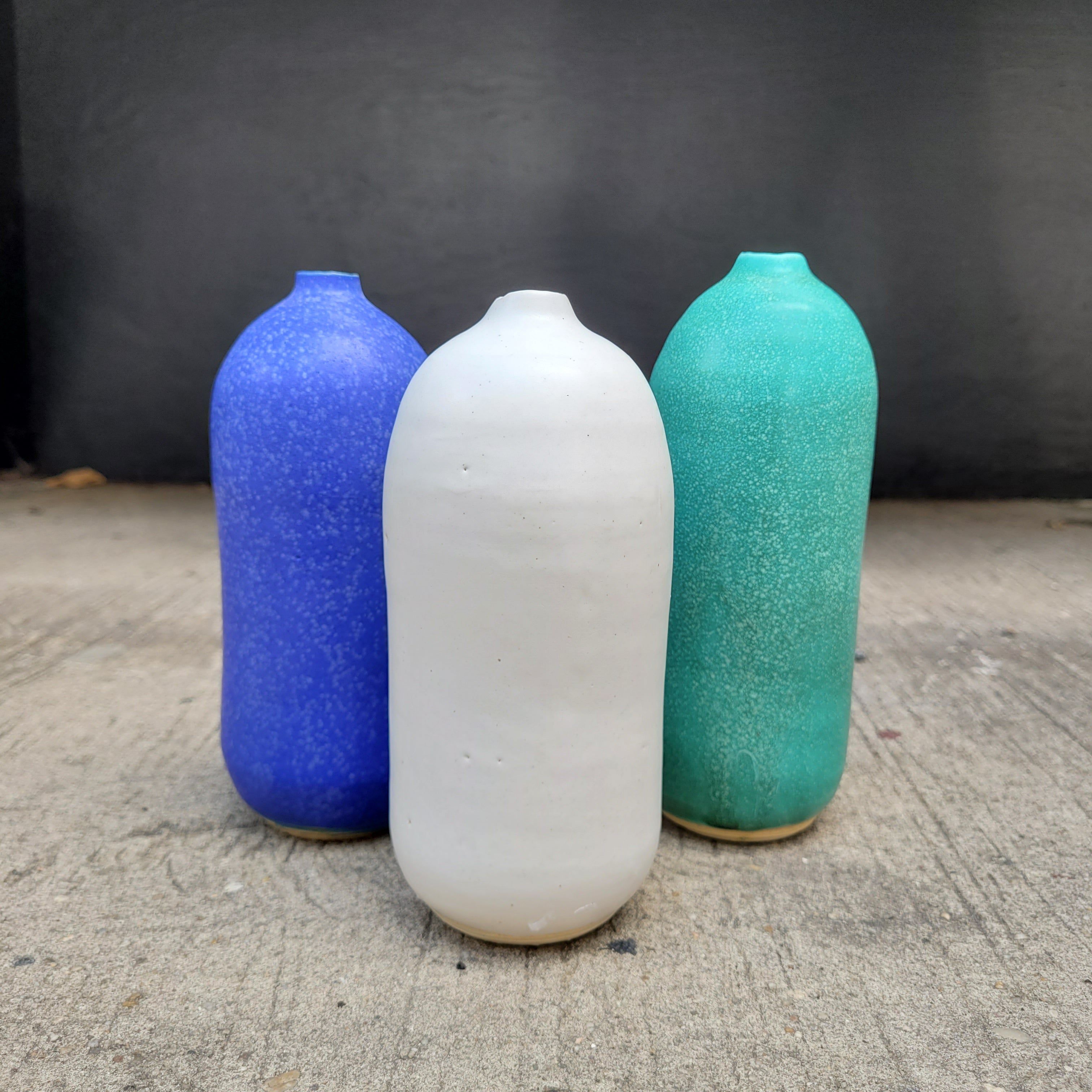 Stoneware Tall Bud Vases by Judy Jackson