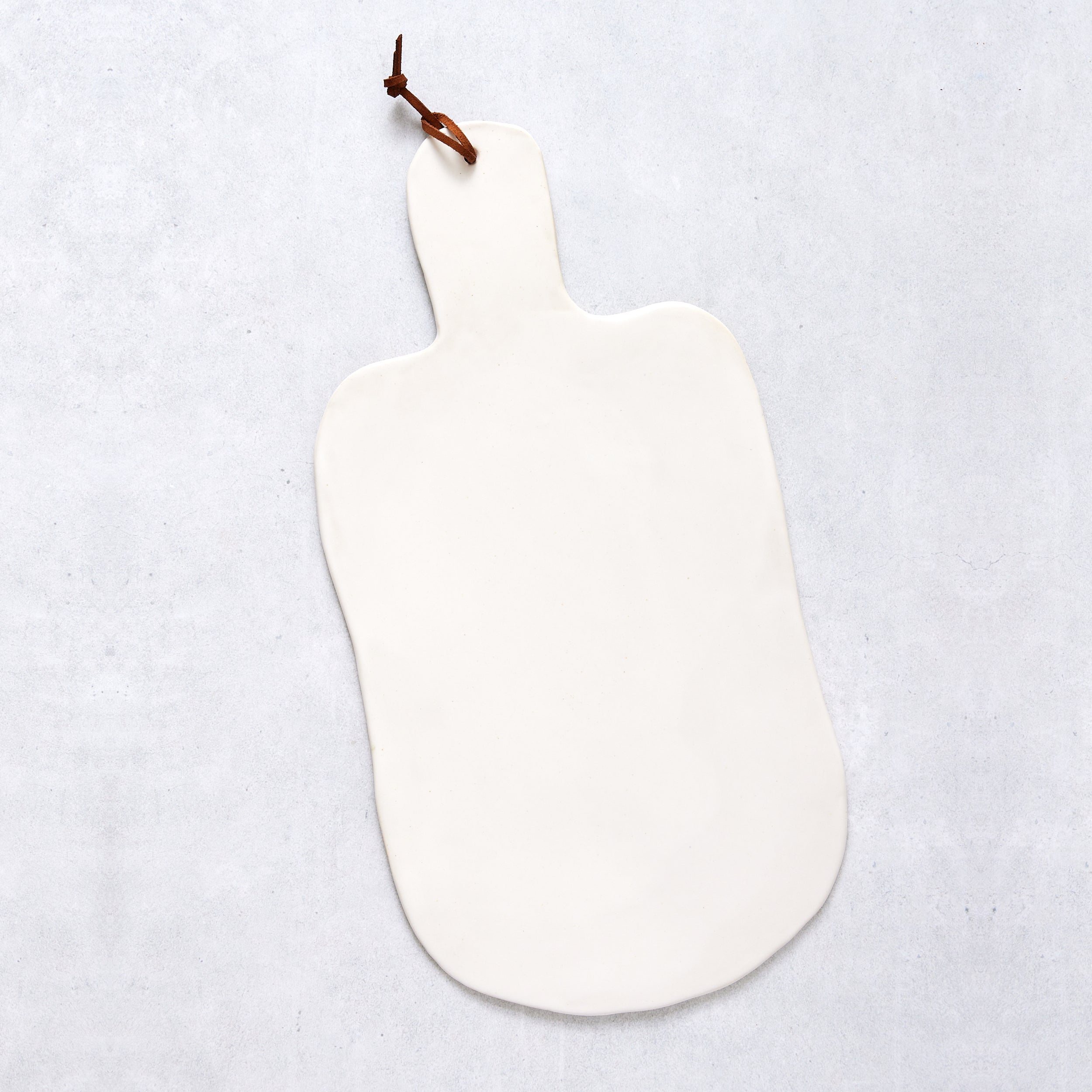 Ceramic Cheese Board with Leather Tie