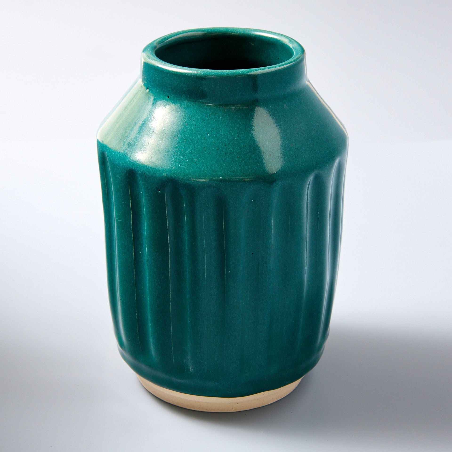 Tall Carved Turquoise Vase