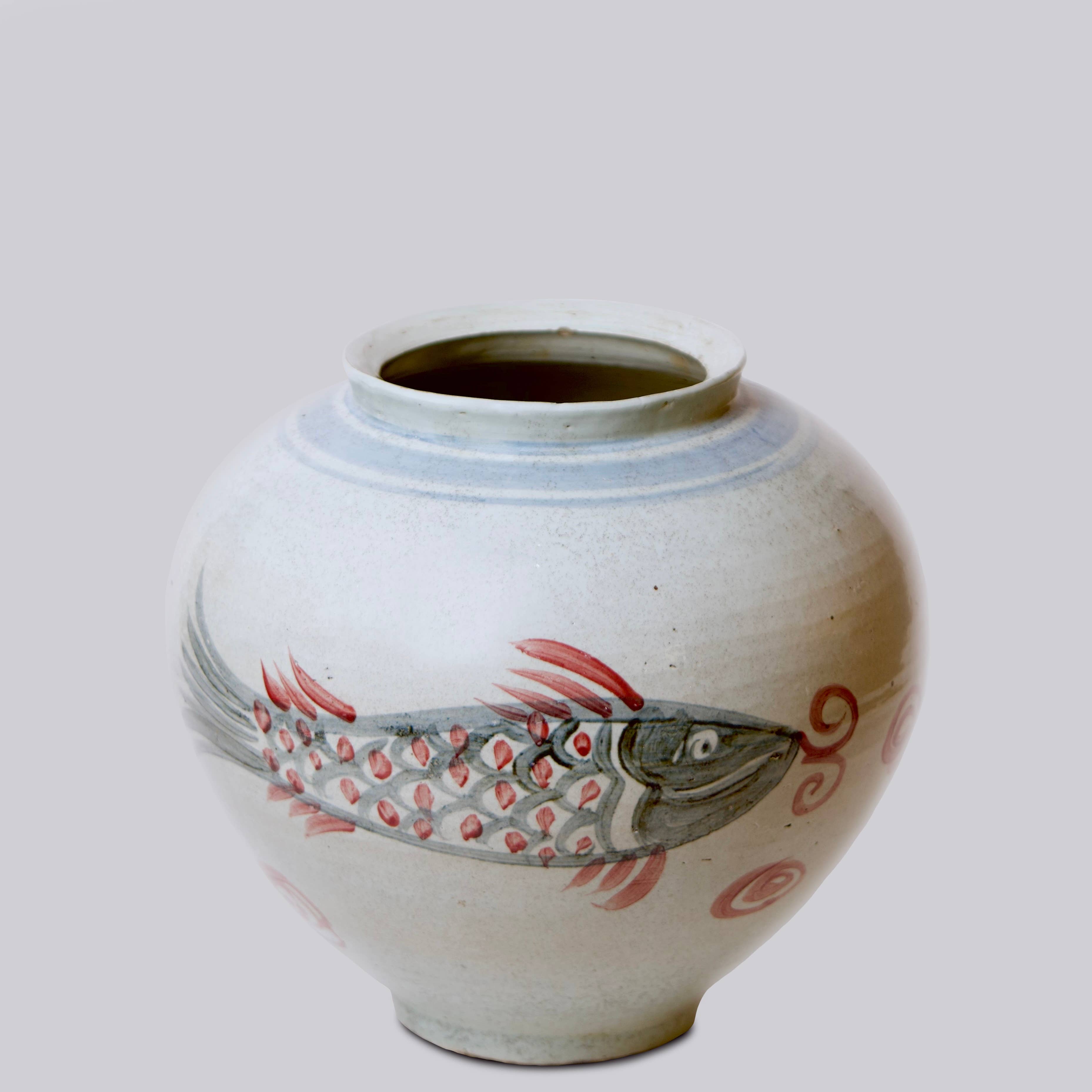 Rustic Porcelain Fish Vase