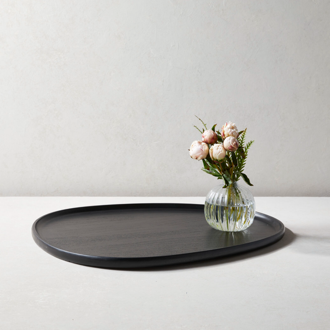 Handmade Acacia Serving Tray, Ebony