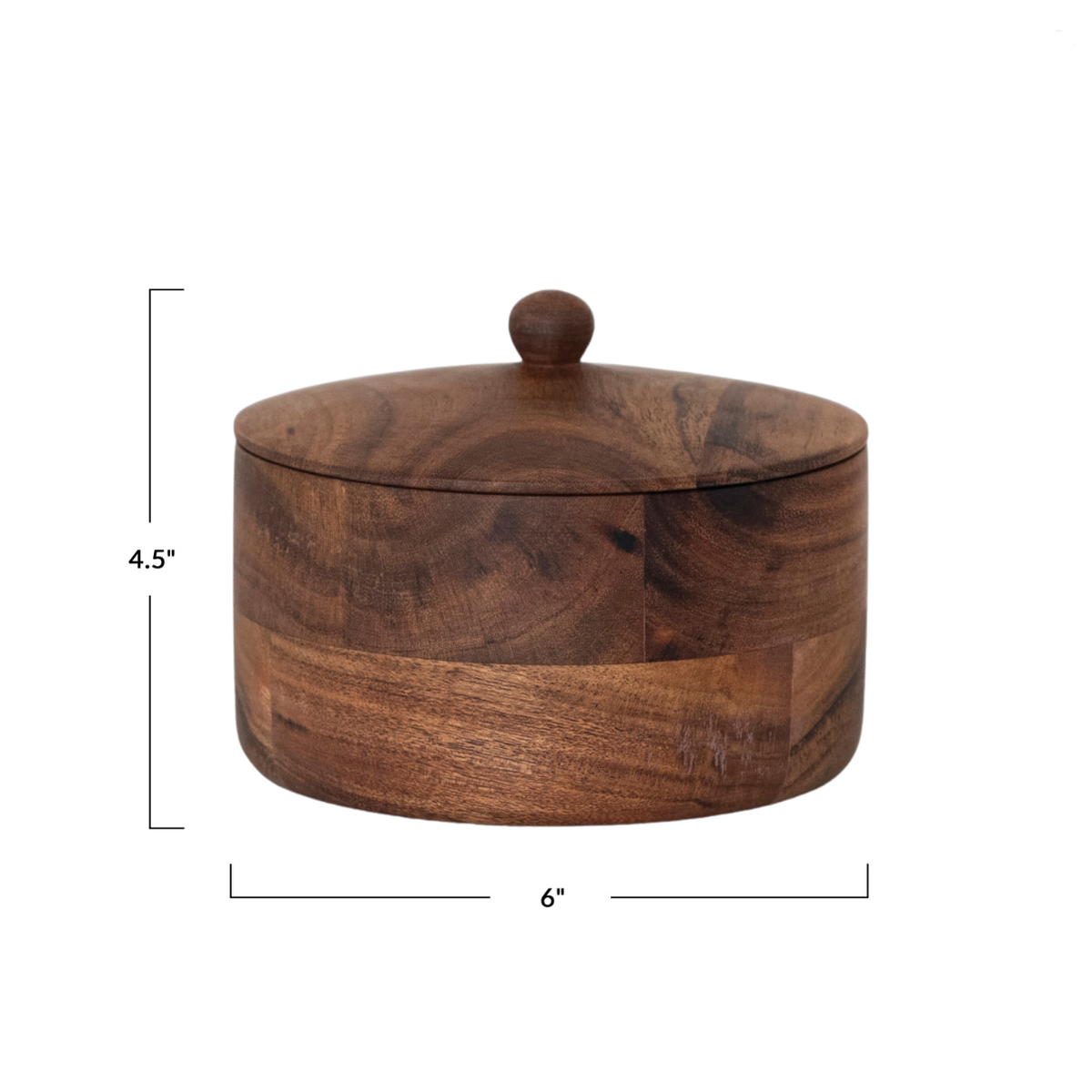 Acacia Wood Jar