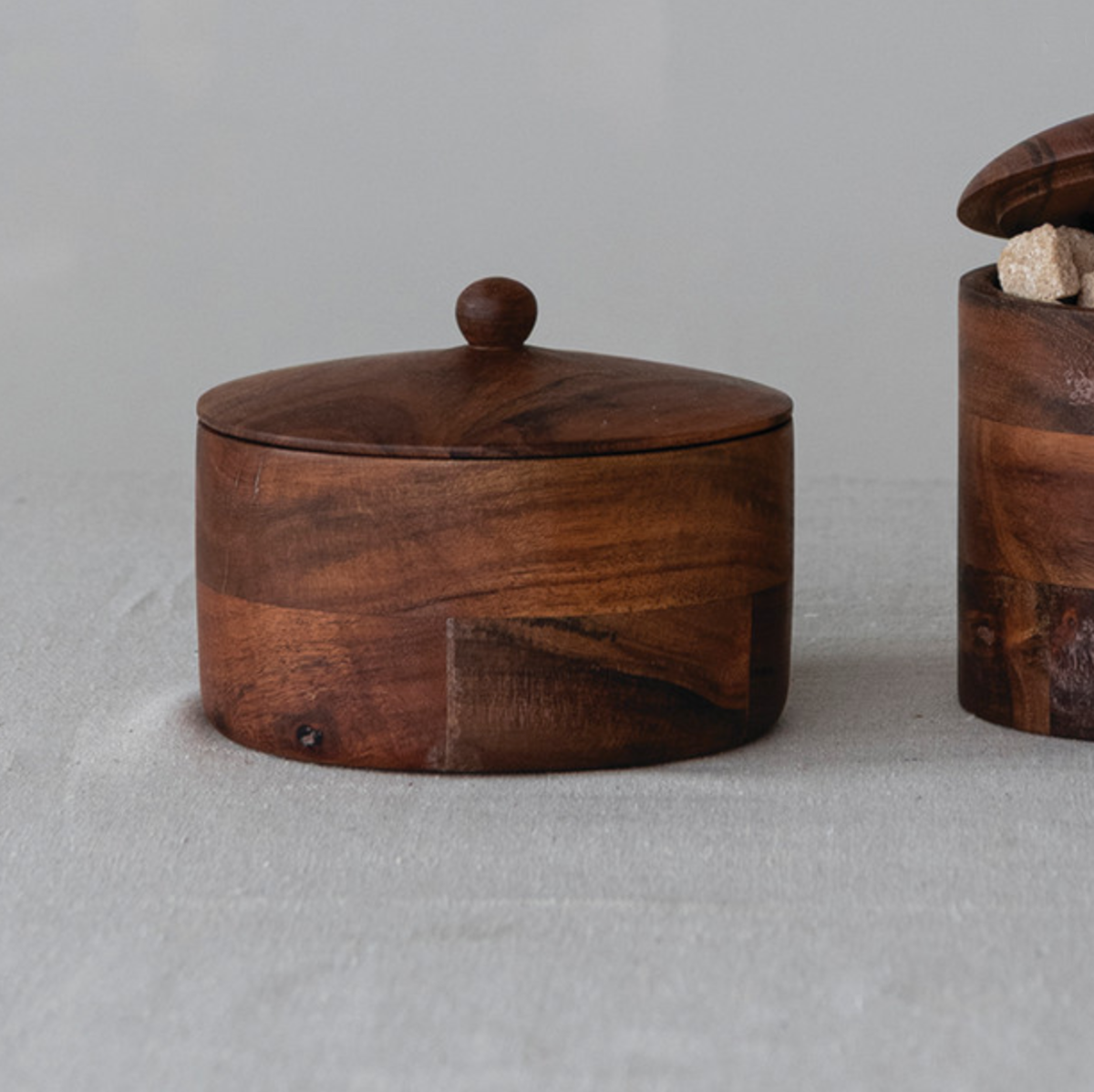 Acacia Wood Jar