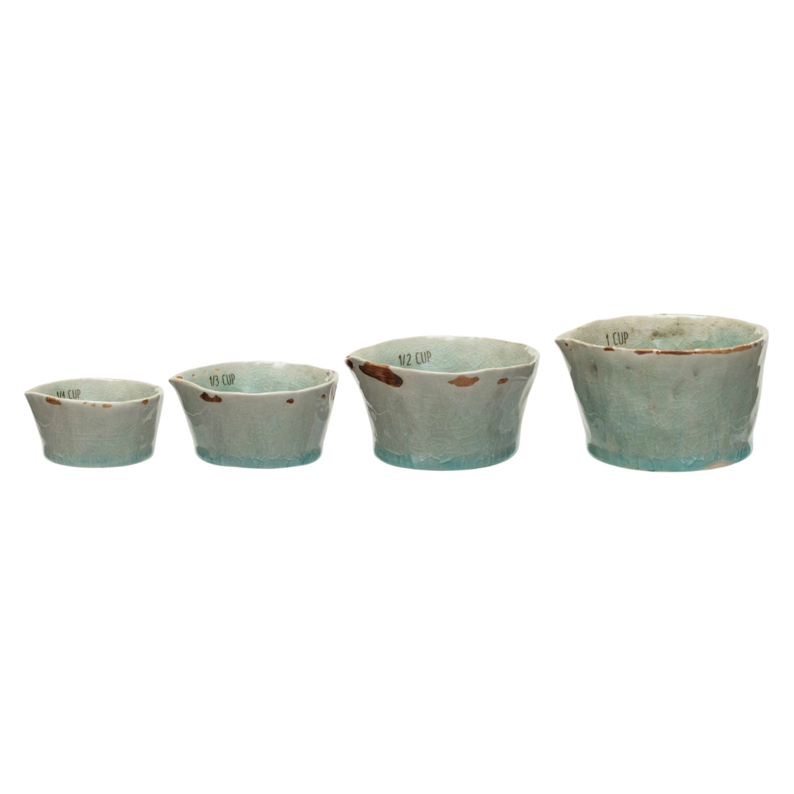 Aqua Crackle Measuring Cups, Set of 4