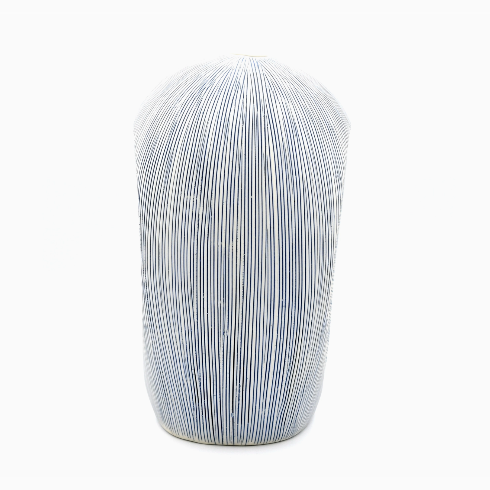 Handmade Arch Vase, Blue Lines