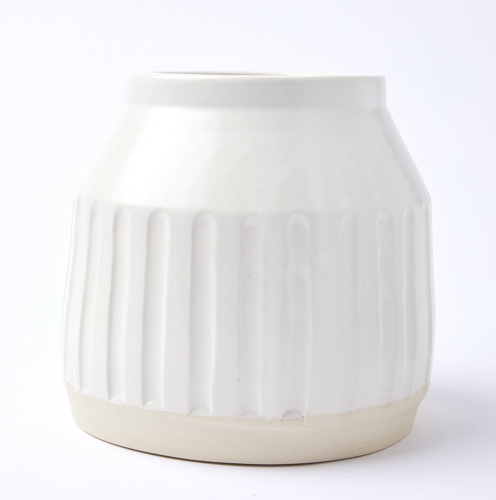 Small Alabaster Satin Carved Vase