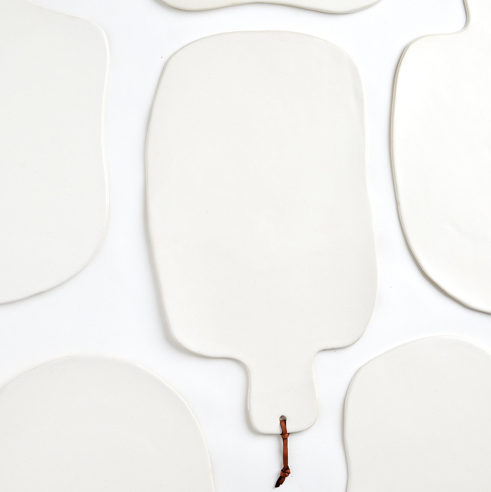 Ceramic Cheese Board with Leather Tie