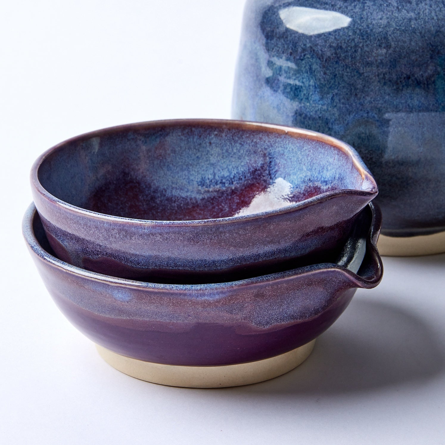 Plum Matcha Bowls with Spout