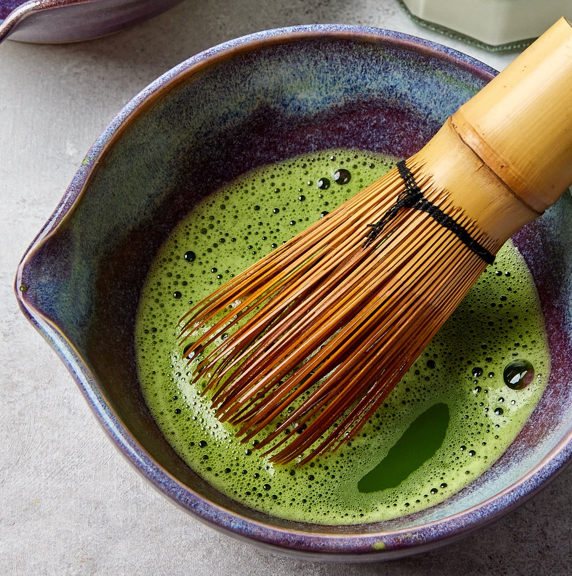 Plum Matcha Bowls with Spout