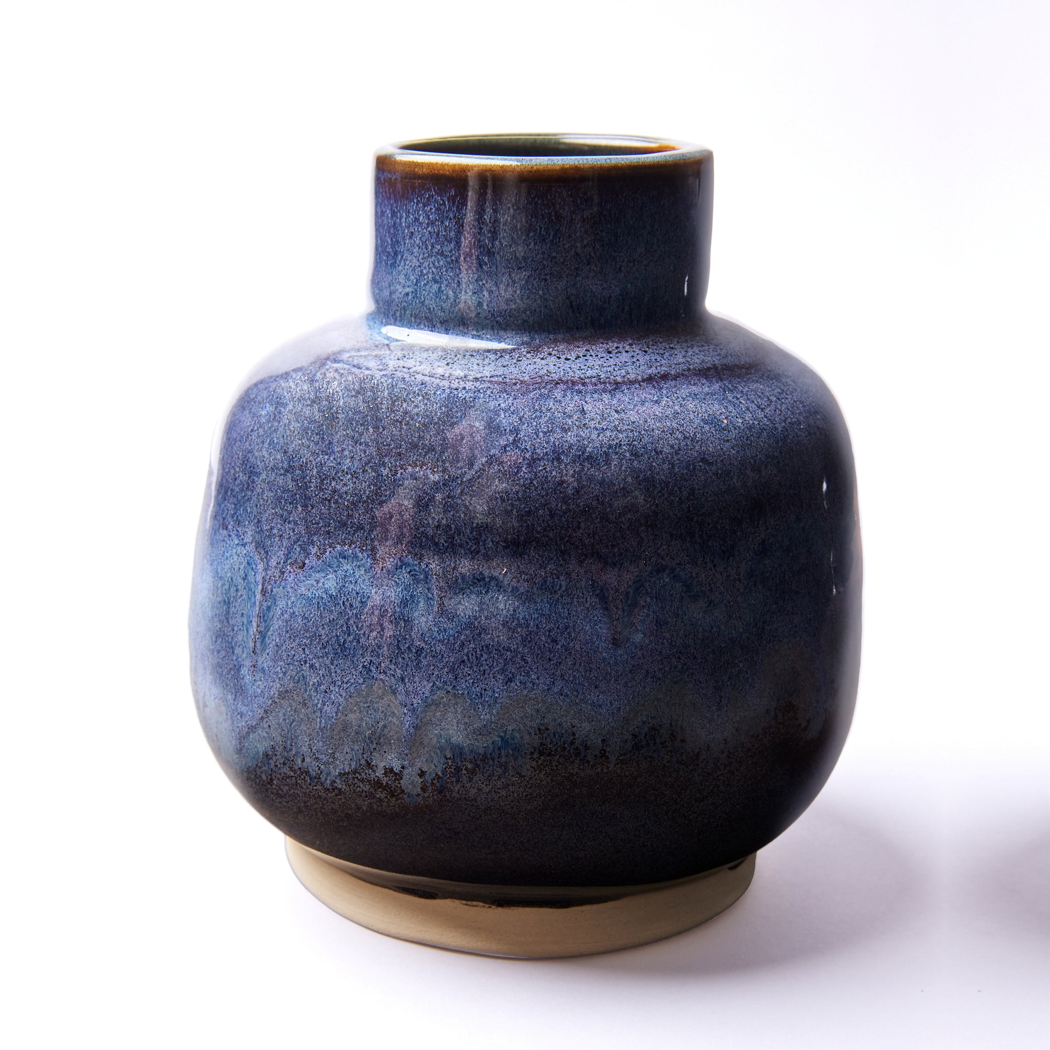 Round Plum Stoneware Vase