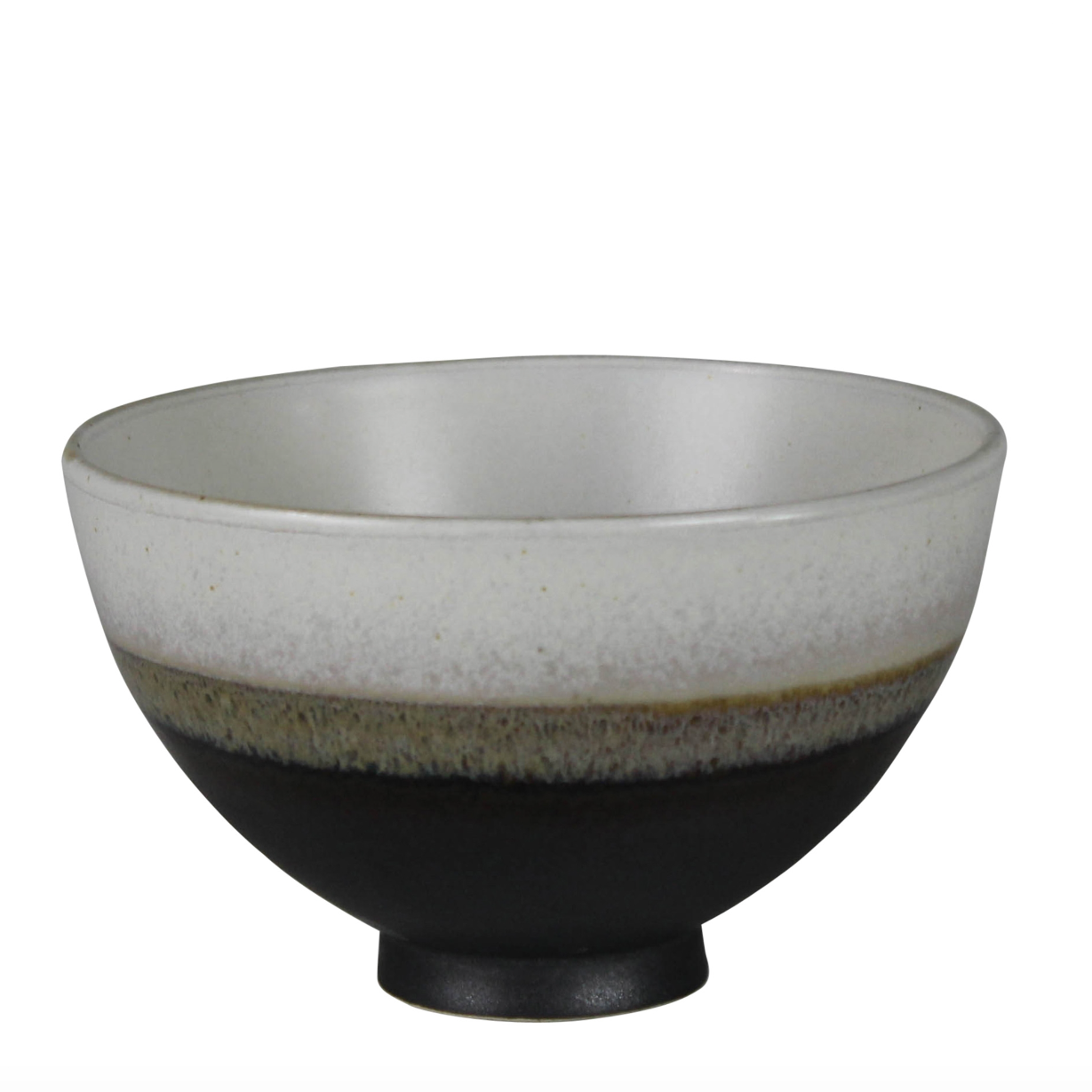 Black & White Ceramic Rice Bowl