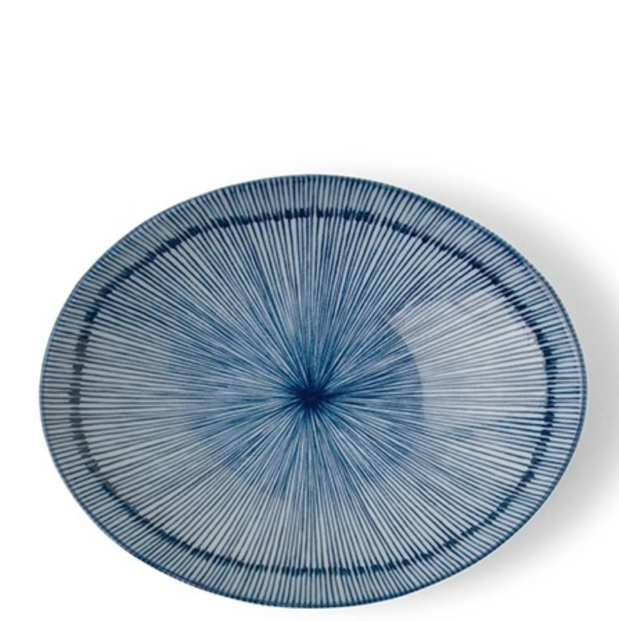 Blue Aura Oval Bowl