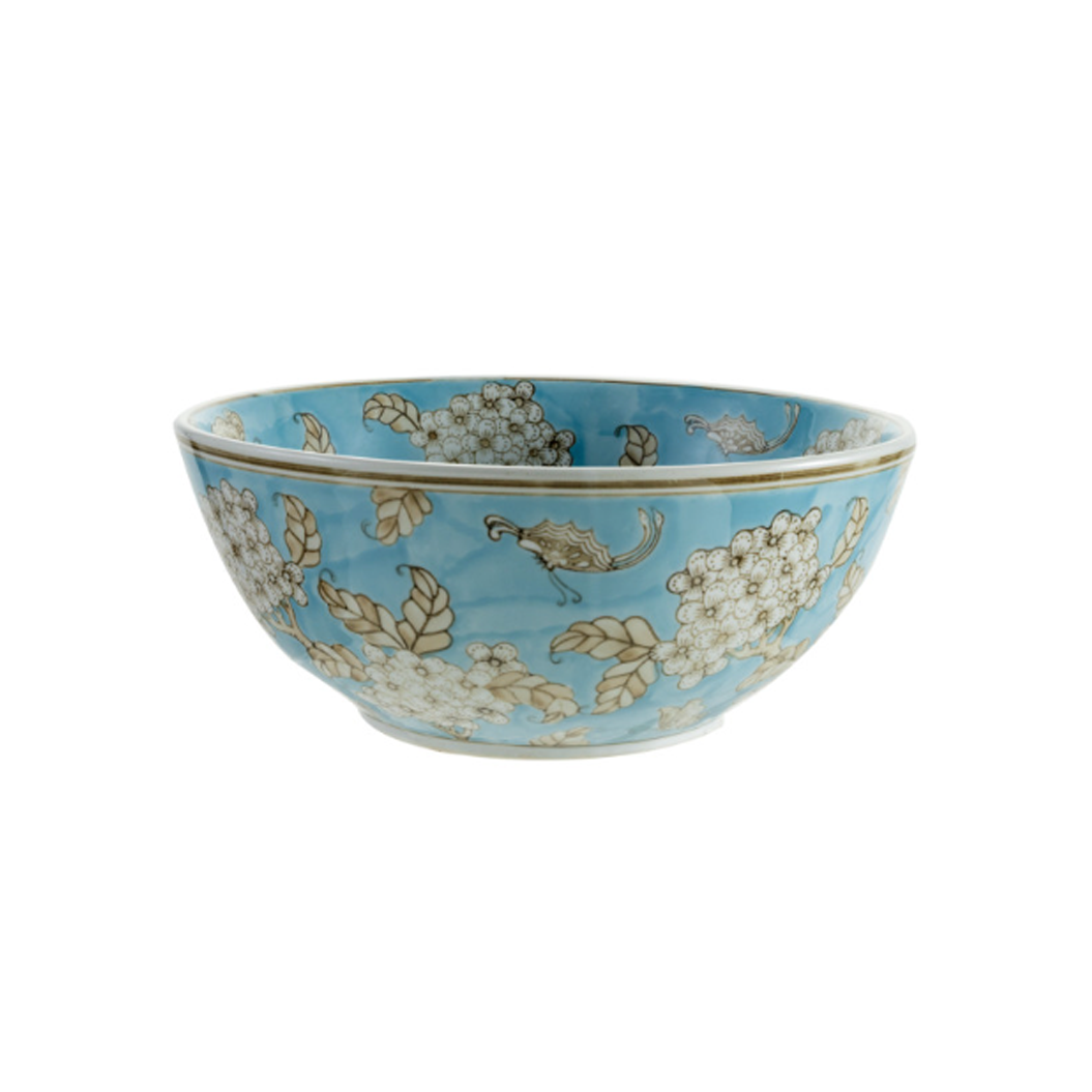 Blue Cherry Blossom Serving Bowl