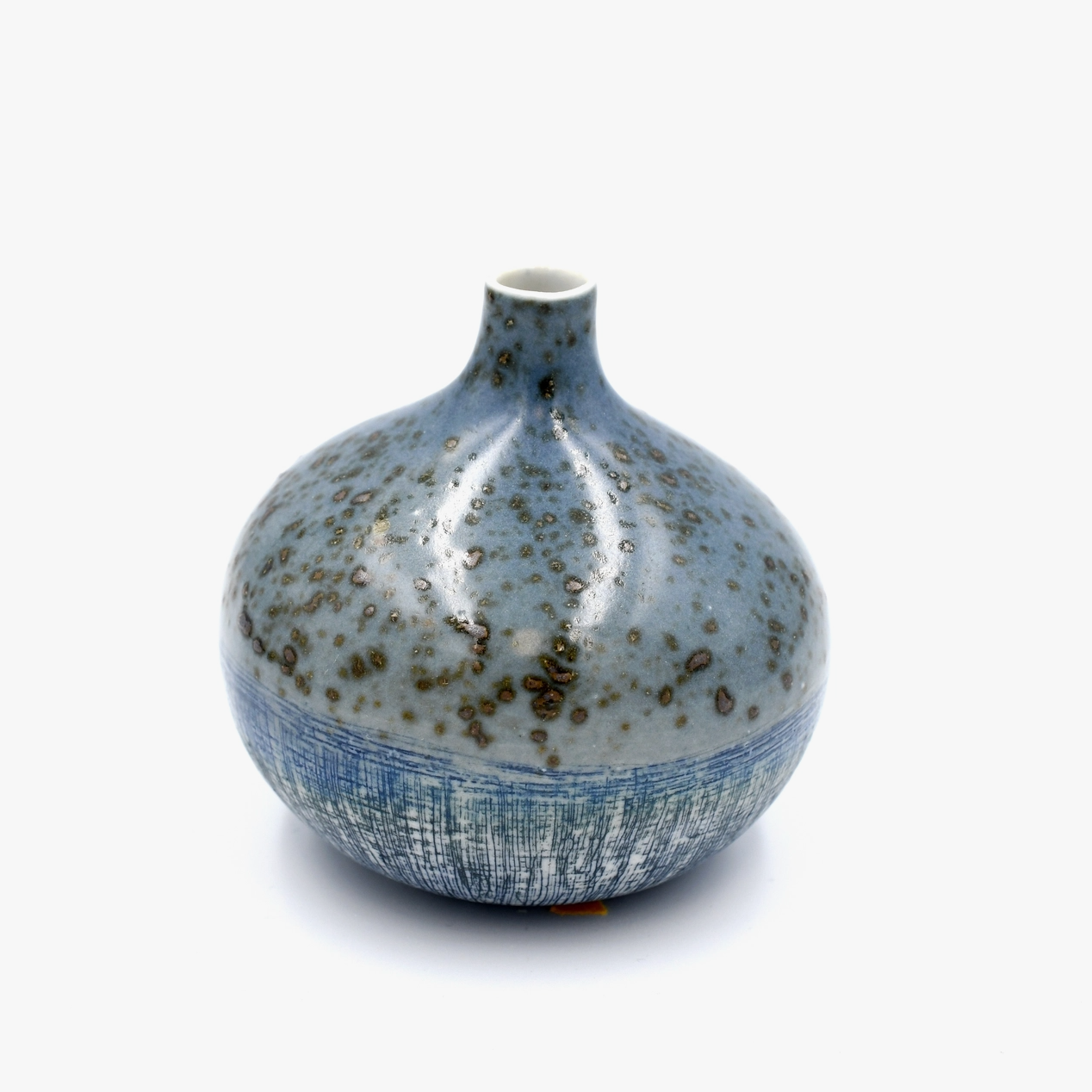 Handmade Round Coral Bud Vase, Blue Coral