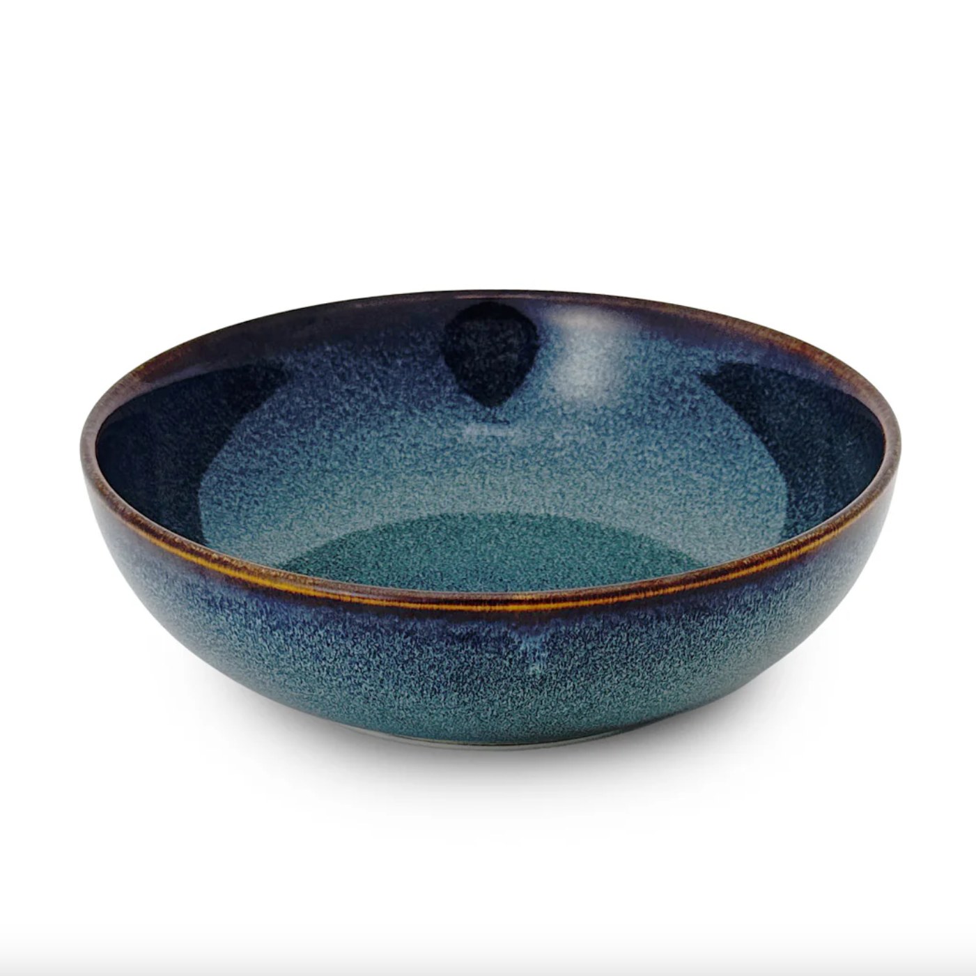 Blue Speckled Shallow Bowl