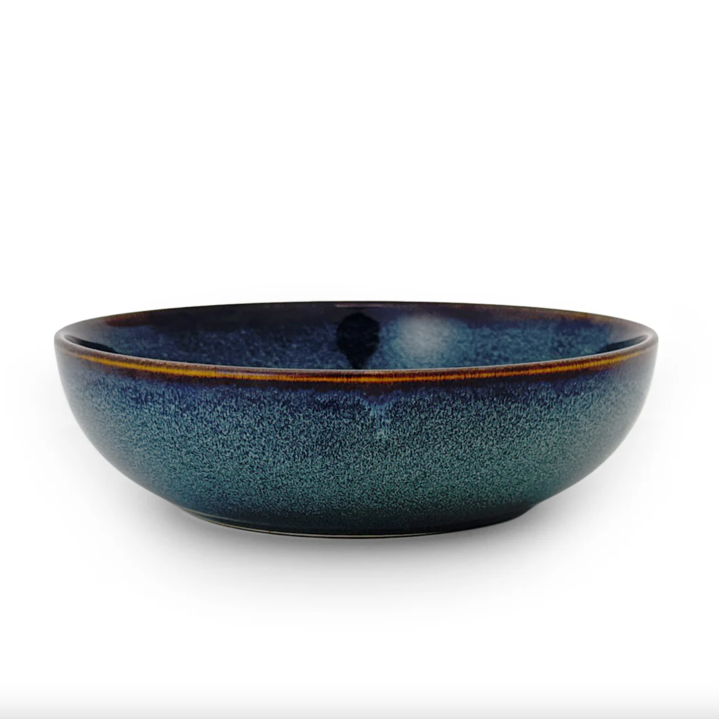 Blue Speckled Shallow Bowl