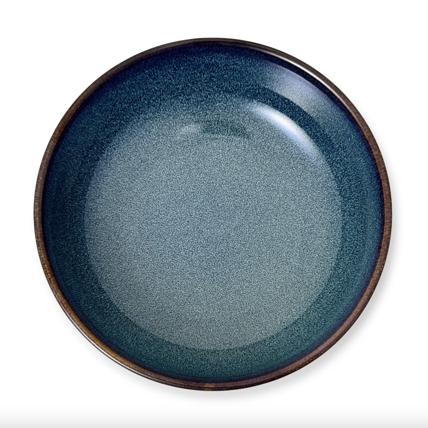 Blue Speckled Shallow Bowl