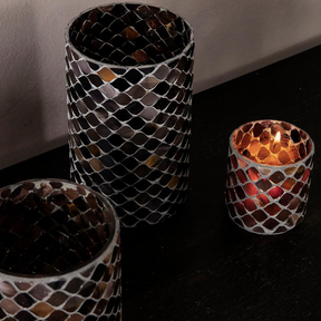 Brown Mosaic Tealight Holder