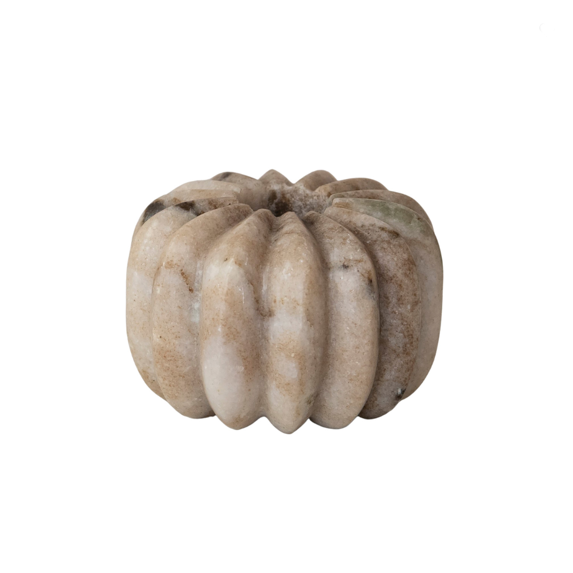 Brown Marble Fluted Taper Holder, Short