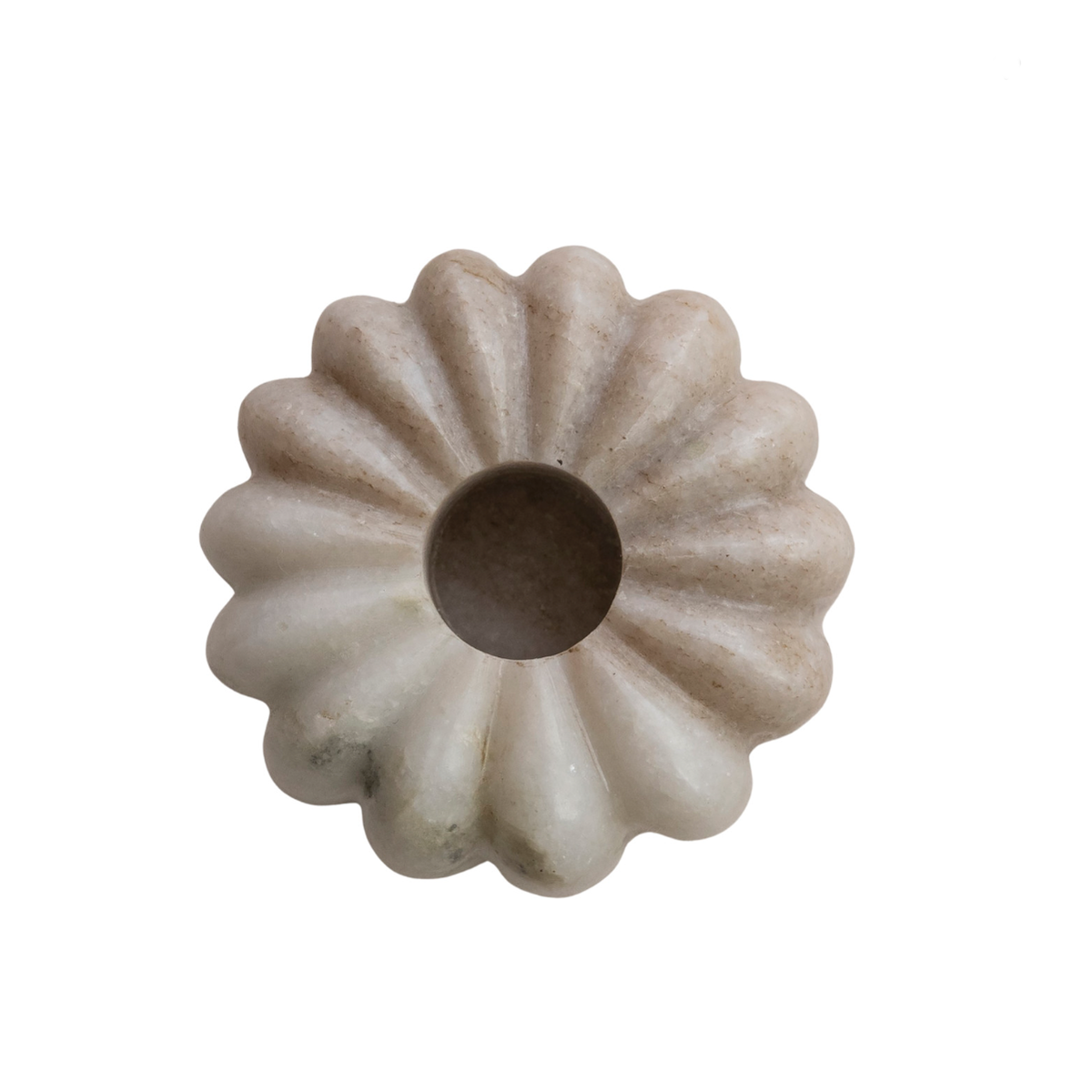 Brown Marble Fluted Taper Holder, Tall