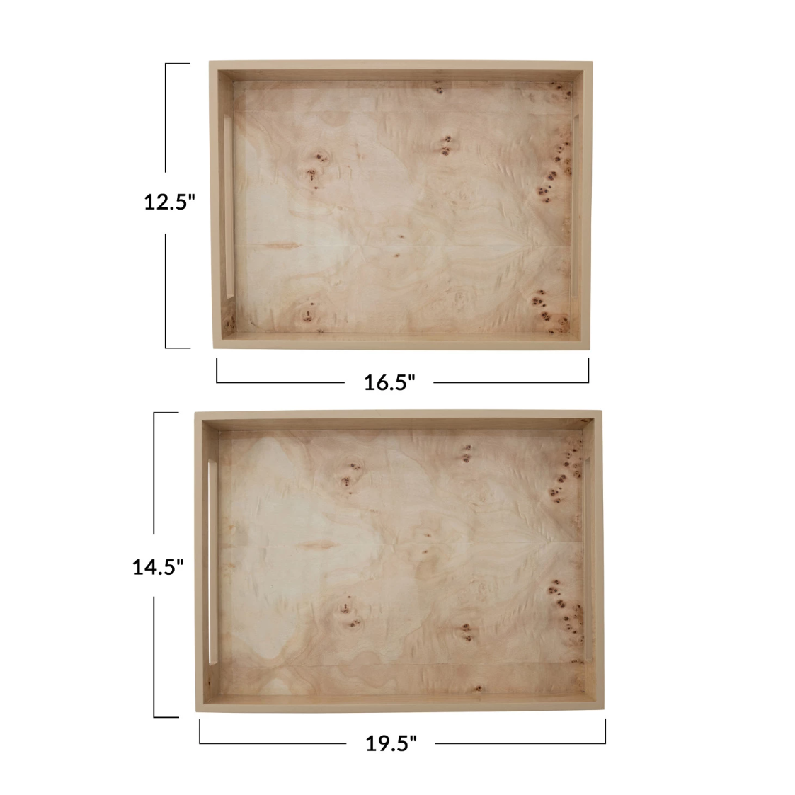 Burl Wood Veneer Trays