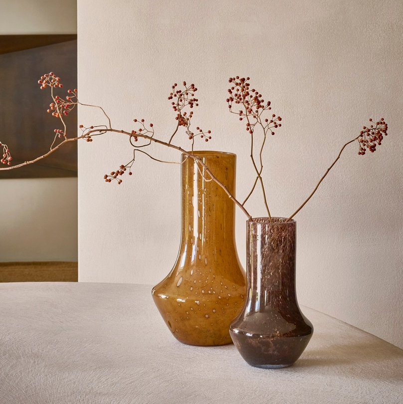 Camou Brown Glass Vase