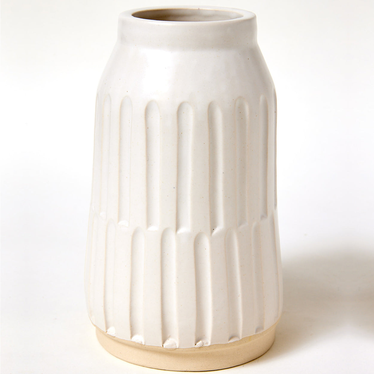 Tall Alabaster Satin Carved Vase, #1