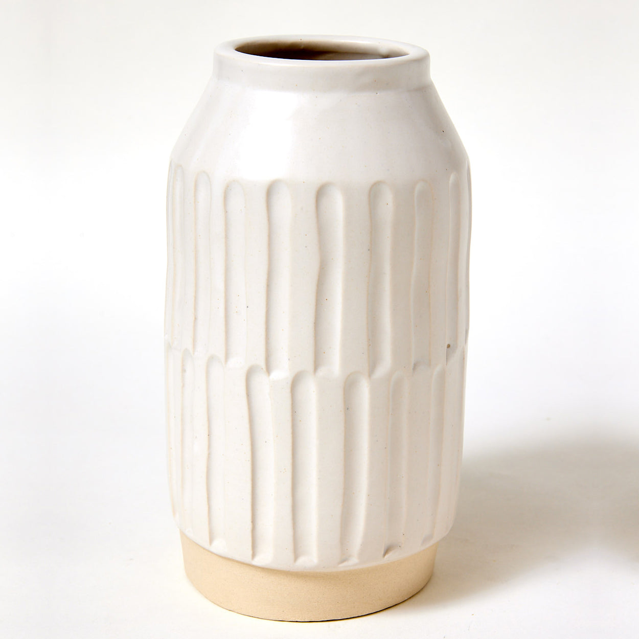 Tall Alabaster Satin Carved Vase, #1
