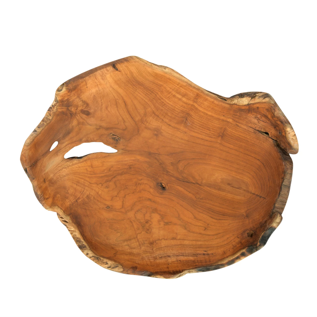 Hand Carved Wide Teak Bowl