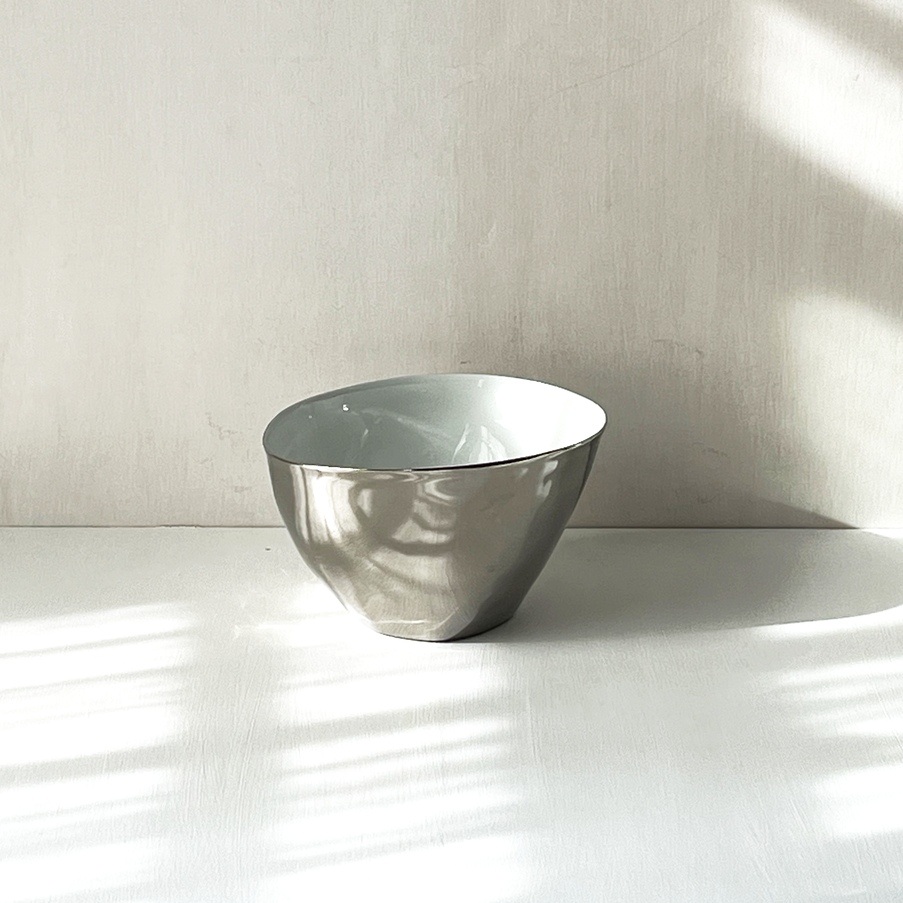 Large Bowl, Platinum & Porcelain