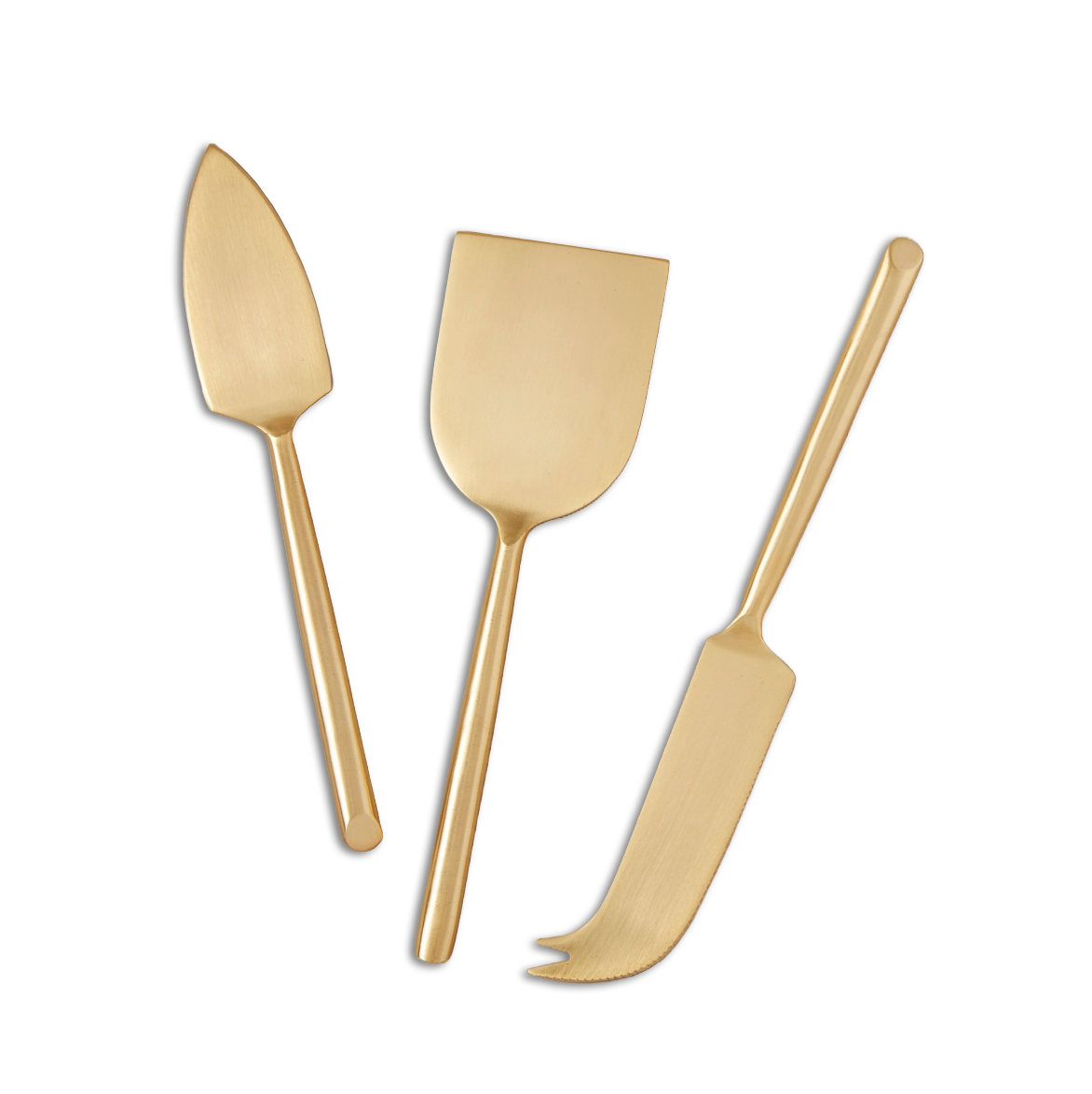 Cheese Servers in Matte Gold, Set of 3