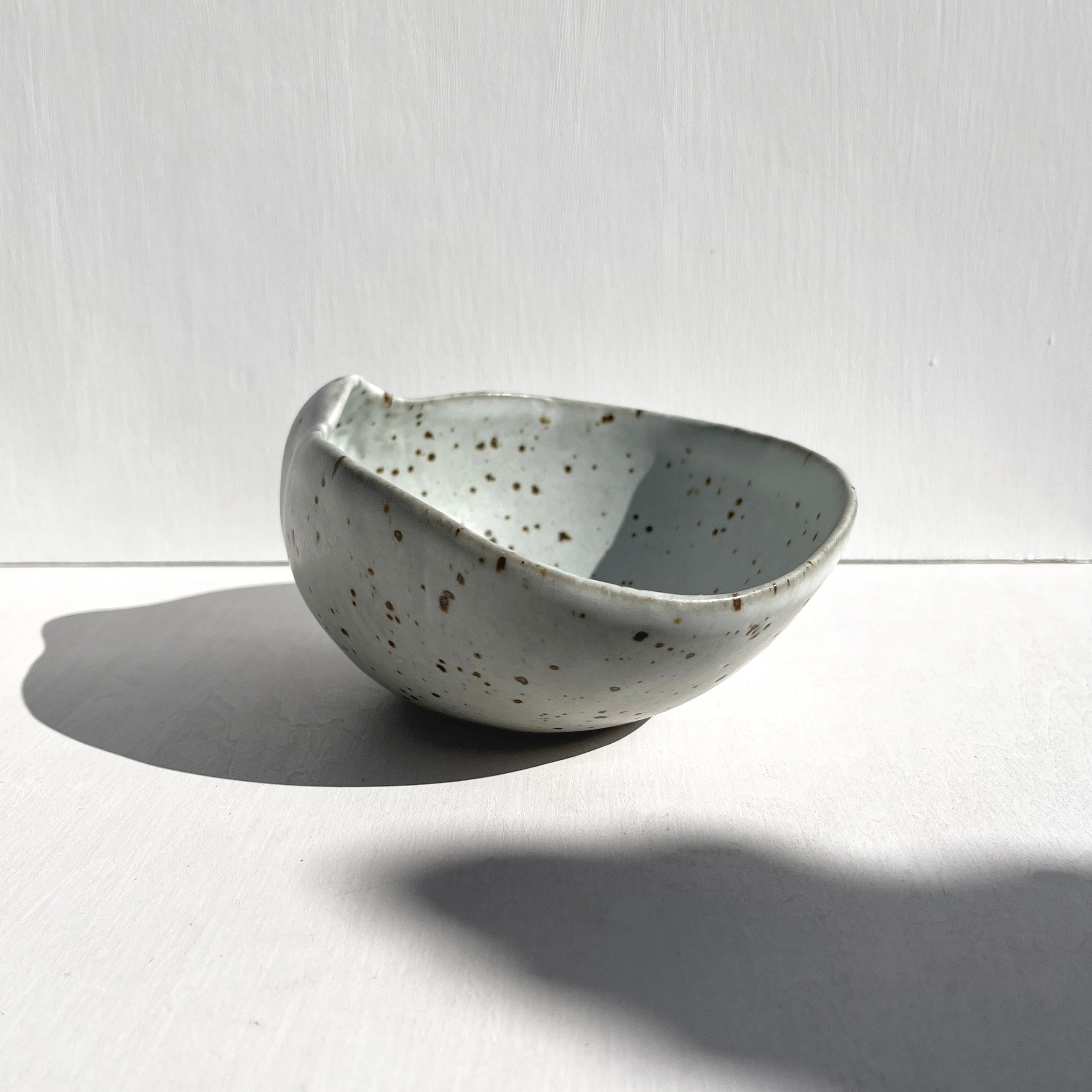 White Speckled Clamshell Bowl