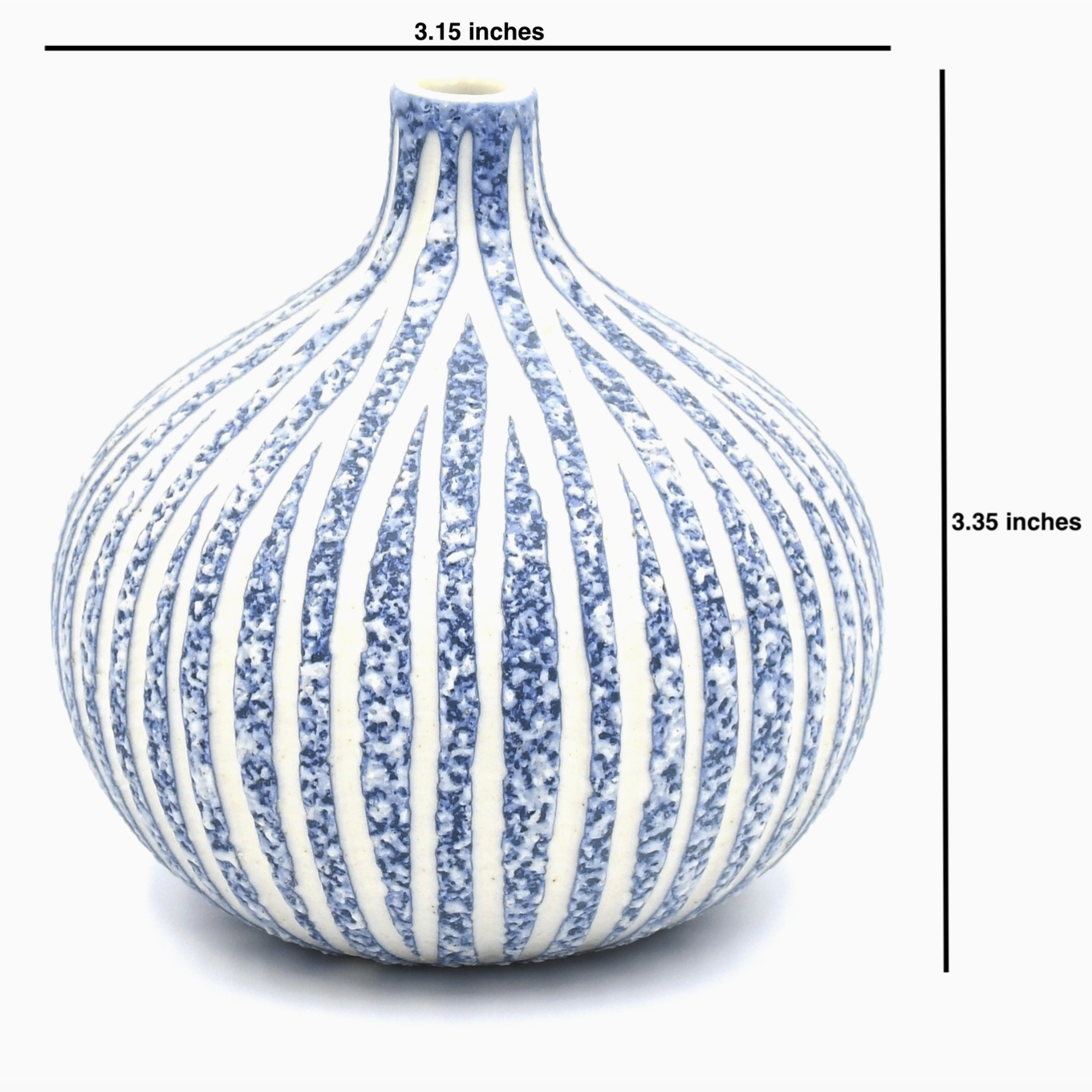 Handmade Round Coral Bud Vase, Blue