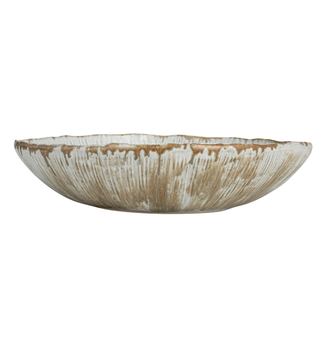 Stoneware Serving Bowl w/Crackle Glaze