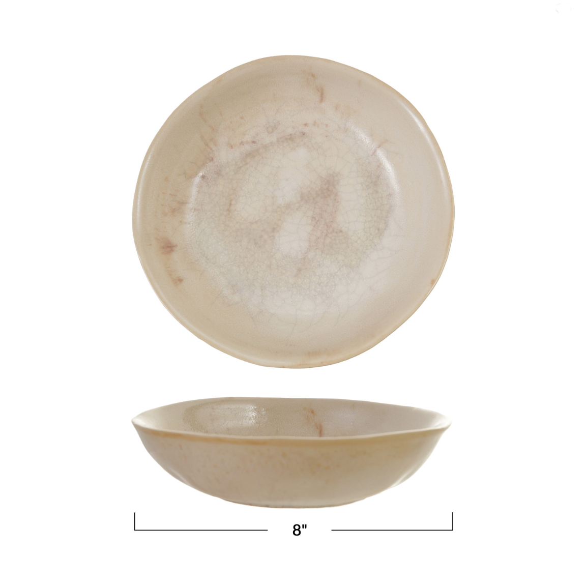 Cream and Plum Shallow Bowl