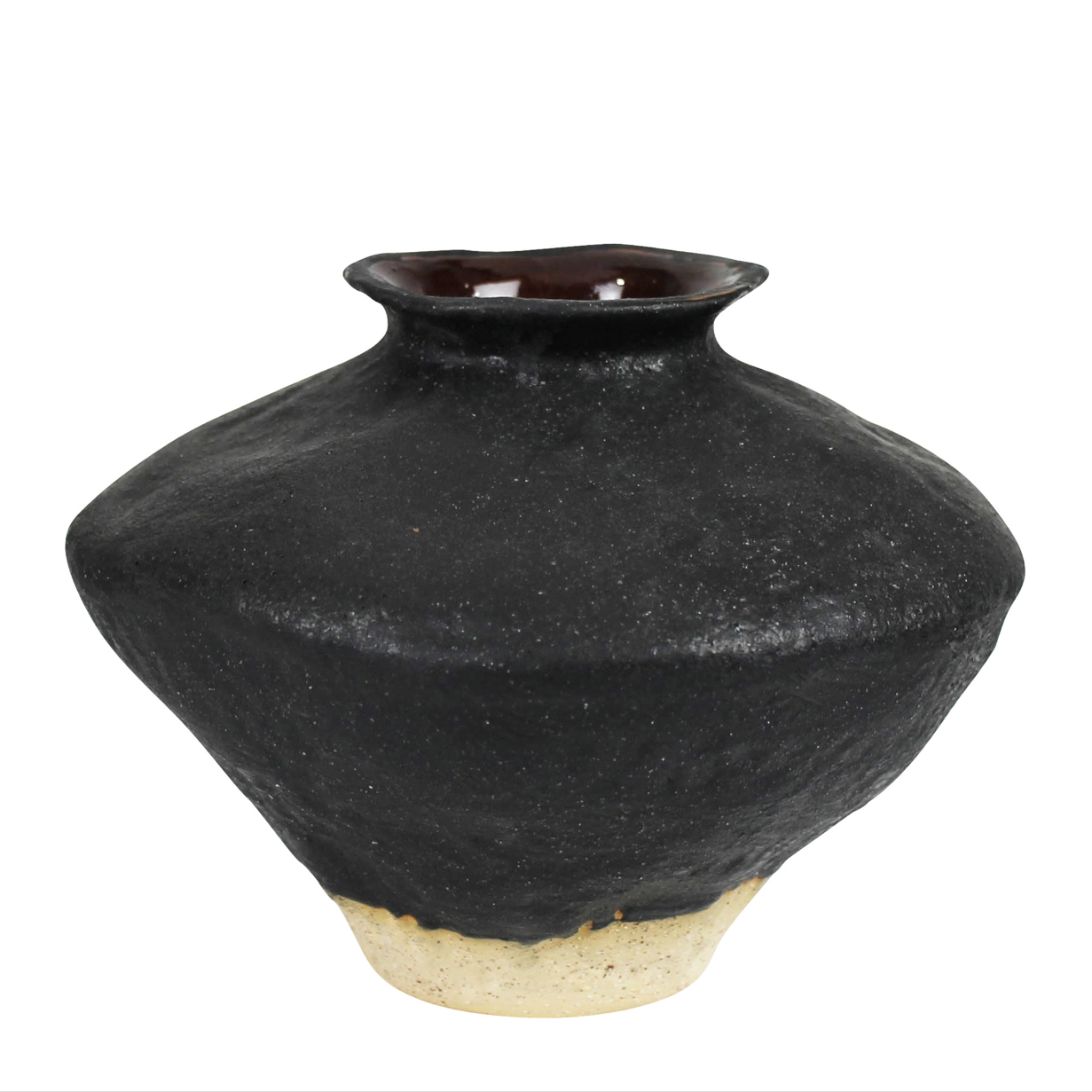Umbria Ceramic Vase, Black Diamond