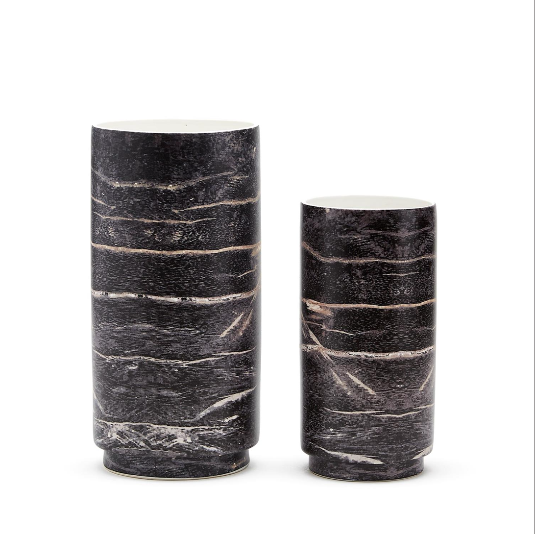 Ebony Ceramic Cylinder Vase