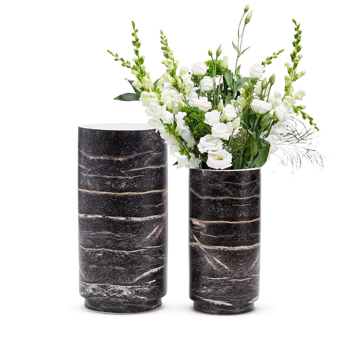 Ebony Ceramic Cylinder Vase