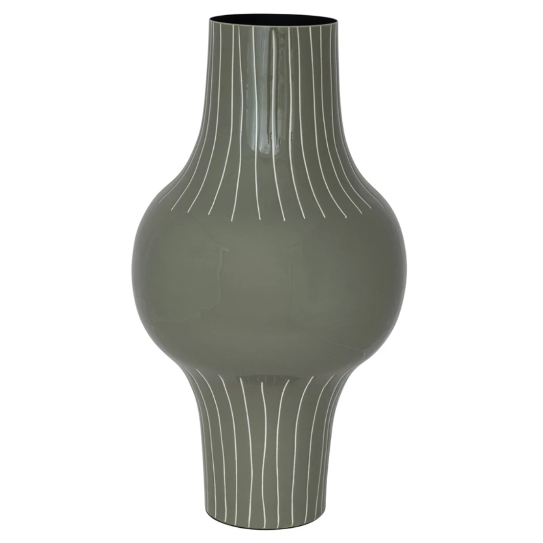 Gray Bulb Metal Vase