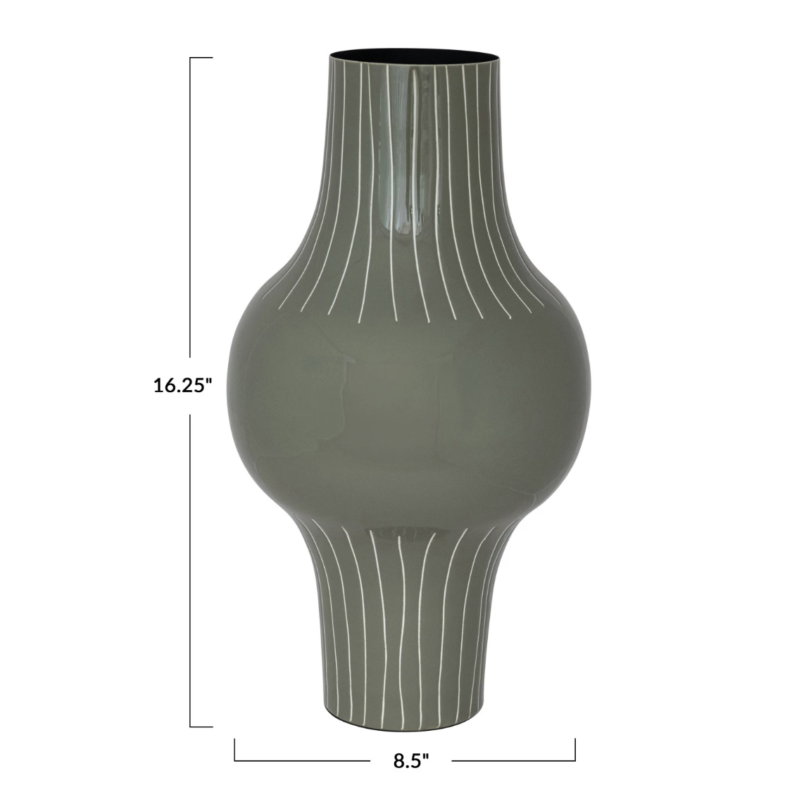 Gray Bulb Metal Vase